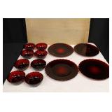Ruby Anchor Hocking Bubble Plates and Bowls