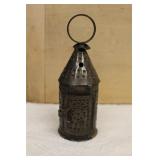Small Primitive Punched Tin Candle Lantern