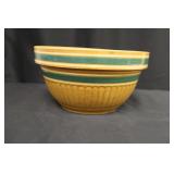 Yellow Ware Pottery Mixing Bowl