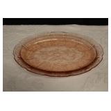 Pink Depression Glass Oval Platter