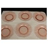 Cambridge Decagon Pink Depression Glass Plates