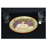 Coca Cola Tray and Glasses