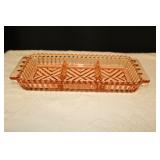 Windsor Pink Depression Glass Divided Relish Tray