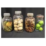Misc. Antique Canning Jars with Dried Decor