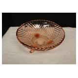 Pink Depression Glass Footed Bowl