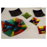 Vintage Handcrafted Fused Art Glass Dishes