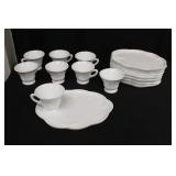 Vintage Milk Glass Harvest Grape Snack Sets