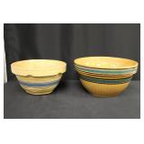 Yellow Ware Pottery Mixing Bowls