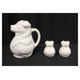 Pig Pitcher and Salt and Pepper Shakers