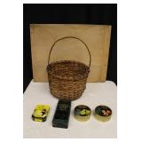 Basket with Tin Containers