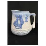 Brush McCoy Blue and White Stoneware Pitcher