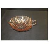 Pink Depression Glass Heart Dish