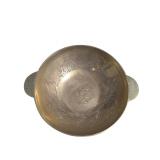 Hand-Etched Brass Two-Handle Shallow Bowl (K)