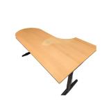 Office Desk with Elevated Monitor Shelf (F)