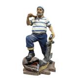 Nautical Sailor Figurine w/ Anchor & Barre (A)