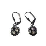 Gunmetal Rhinestone Cluster Drop Earrings (J)