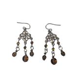 Silver-Tone Filigree Chandelier Earrings (J)