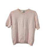 Tabi Light Pink Knit Short-Sleeve Sweater (C)