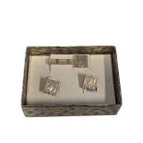 Vintage Religious Cufflinks & Tie Clip Set (U)