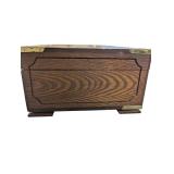 Vintage Wooden Jewelry Chest with Brass Corner (U)