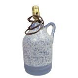 Blue & White Speckled Stoneware Jug Table Lamp (A)