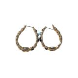 Gold-Tone Hoop Earrings (J)