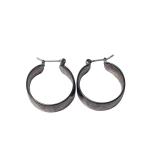 Silver-Tone Wide Hoop Earrings (J)