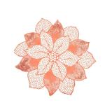 Set of Decorative Coral-Red Floral Placemats (A)