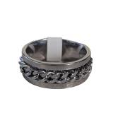 Menï¿½s Titanium Chain-Link Spinner Ring (J)