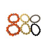Assorted Beaded Stretch Bracelet Lot of 8 (J)