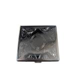 Ornate Silver-Tone Metal Cigarette / Card Case (U)