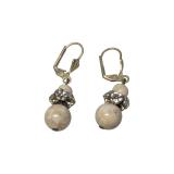 Vintage Faux-Stone Floral Drop Earrings (J)