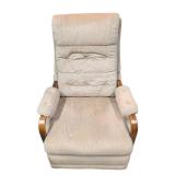 Upholstered Recliner Armchair w/ Wood Arms (F)