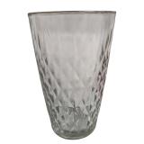 Vintage Pressed Glass Vase w/ Diamond Pattern (A)