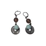 Vintage Coin & Bead Dangle Earrings (J)