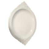 Bombay White Ceramic Ornate Serving Platter (K)