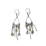 Silver-Tone Teardrop Chandelier Earrings (J)