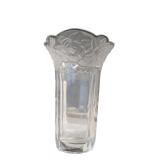 Frosted Rose Etched Glass Vase (A)