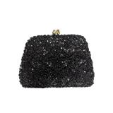 Black Beaded Evening Clutch Purse (C)