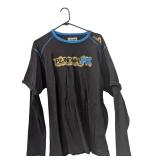 Black Long-Sleeve Layered Graphic Tee (C)