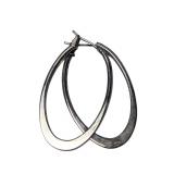 Silver-Toned Oval Hoop Earrings (J)
