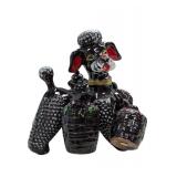 Ceramic Poodle Cruet Set w/ Salt & Pepper etc. (K)