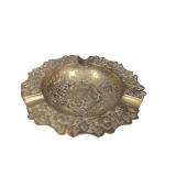 Vintage Hand-Engraved Brass Floral Ashtray (U)