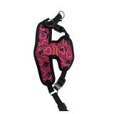 Small Dog Harness Pink Hearts & Bones Pattern (U)