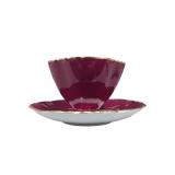 Hammersley Bone China Cranberry Teacup+Saucer (U)