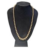 Vintage Faux Pearl Graduated Necklace (J)