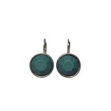 Vintage Green Resin Drop Earrings (J)