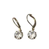 Vintage Clear Rhinestone Leverback Earrings (J)