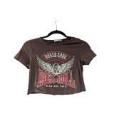 Brown Fashion Nova Cropped Tee S (C)