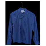 Petite Elite Blue Embroidered Blouse